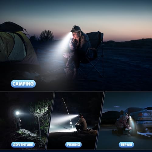 OMALIGHT Rechargeable Headlamp, Super Bright LED Headlamp, 5 Modes Zoomable