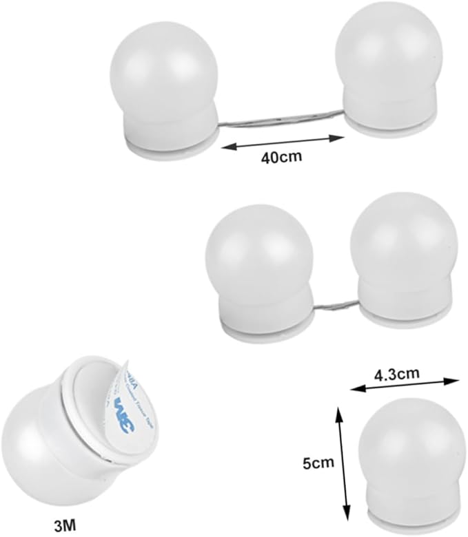 USB Dimmable Touch LED Mirror Lights for Vanity Adjustable Brightness Waterproof for Bathroom and Makeup Table