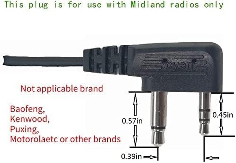 WETIN Walkie Talkie earpiece Walkie Talkie Headset with mic Compatible Midland Walkie Talkie Earpiece gxt1000vp4 gxt1000 with PTT/VOX Pair