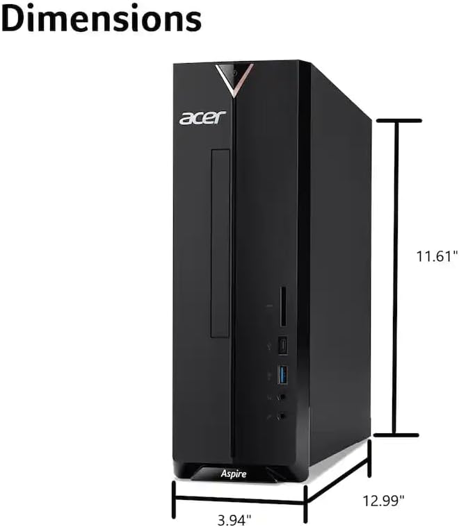 Acer Aspire SFF 8L Desktop Computer | Intel Multi-Core CPU | 16GB RAM, 1TB Storage (512GB SSD+512GB External) | WiFi 6E | Intel UHD Graphic | Wired KB & Mouse, Lifetime Office 365 for The Web