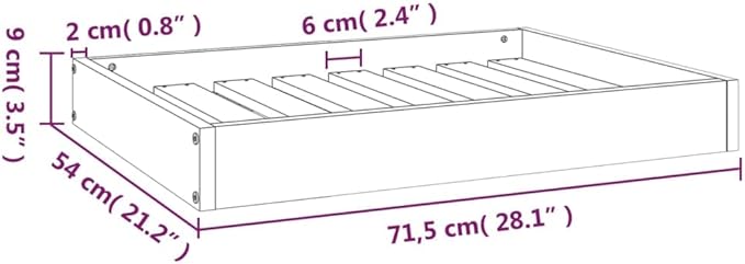 Solid Wood Pine Dog Bed, Solid Wood Pet Bed, Small Pet Furniture Cat & Dog Bed Frame, White 28.1"x21.3"x3.5",-551
