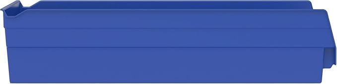 Akro-Mils 30158 Plastic Shelf Bins, Heavy Duty Storage Bins for Garage, Closet, and Drawer Organization, 18-Inch x 8-Inch x 4-Inch, Blue, 12-Pack