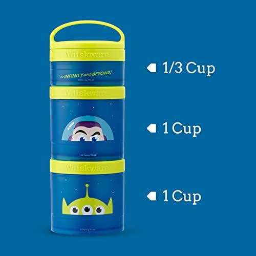 Whiskware Disney Pixar Cars and Nemo Stackable Snack Containers, Set of 3 with 1/3 Cup, 1 Cup, and 1 Cup Jars
