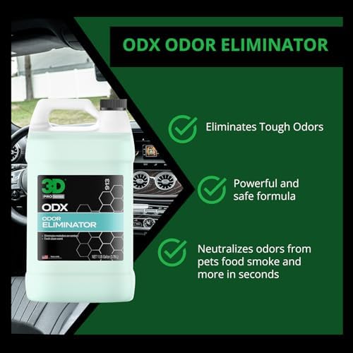 3D ODX - Automotive Odor Eliminator - Deodorizes Pet, Food, Smoke, &amp; Other Linger Odors - Fresh Clean Scent - Great for Car, Home, Office Use