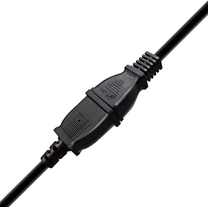 Toptekits (1.6ft/0.5m) USA Outlet Saver Power Extension Cord Cable 125V 10A 2-Prong 2 Outlets for NEMA 5-15P to NEMA 5-15R,Nice Short Little Extension