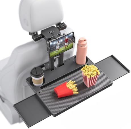 Car Back Seat Table, Foldable Laptop Desk with Adjustable Height