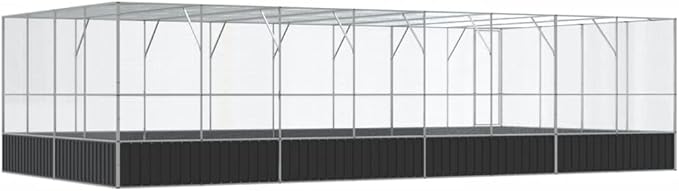 Steel Aviary with Extension, Large Bird Cage with Lockable Door, Aviary Spacious and Versatile Cage Ideal for Parakeets, Parrots, Lovebirds, Cockatiels, Pigeons, 327.6"x163"x83.5",-290