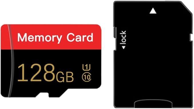 Micro Memory Card 128GB with Adapter, C10/U1/UHS-I/A1 TransFlash Card, TF Card