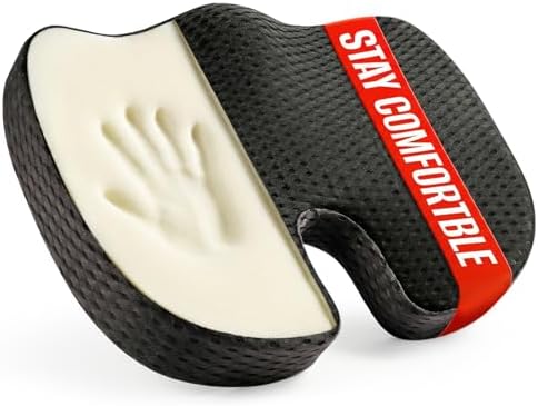 Car Seat Cushion for Driving Comfort &amp; Support - Premium Memory Foam Seat Pad with Breathable Washable Cover, Non-Slip Bottom, Road Trip Essentials for Car Seats