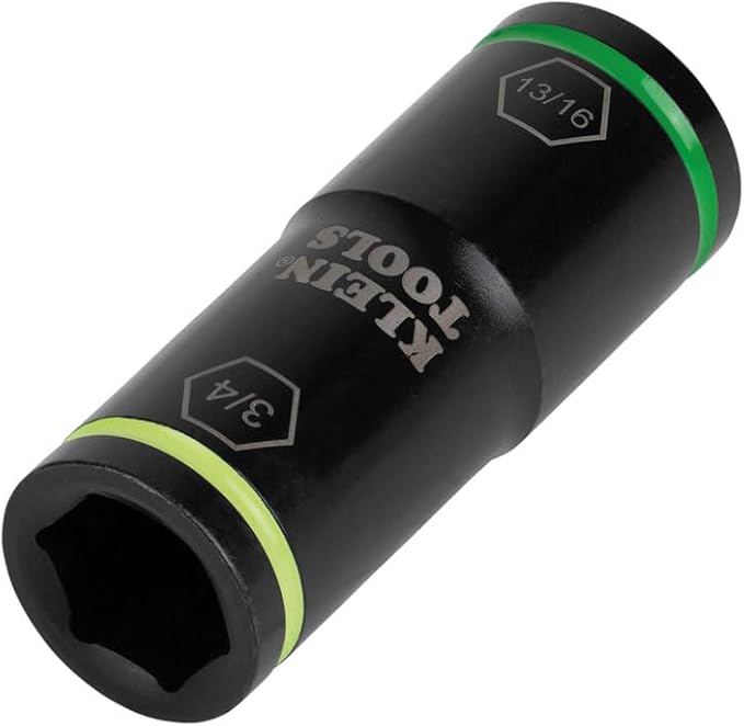 Klein Tools 66074 Impact Driver Flip Socket, 3/4- and 13/16-Inch Sizes, Use with Klein Tools Compact Impact Wrenches BAT20CW, BAT20CW1