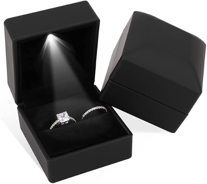 iSuperb® Ring Box Black Jewelry Case Organizer