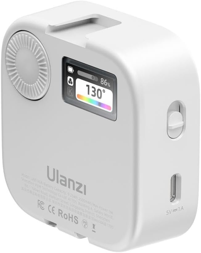 ULANZI U60 RGB Video Lights White LED Camera Light 360° Full Color Portable