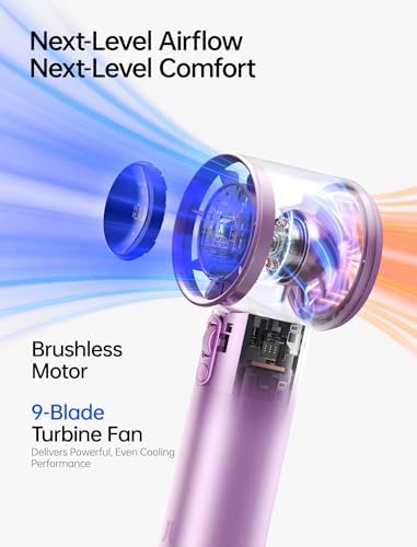 JISULIFE Handheld Fan Pro1S - Next-Gen Airflow: Up to 40H Runtime