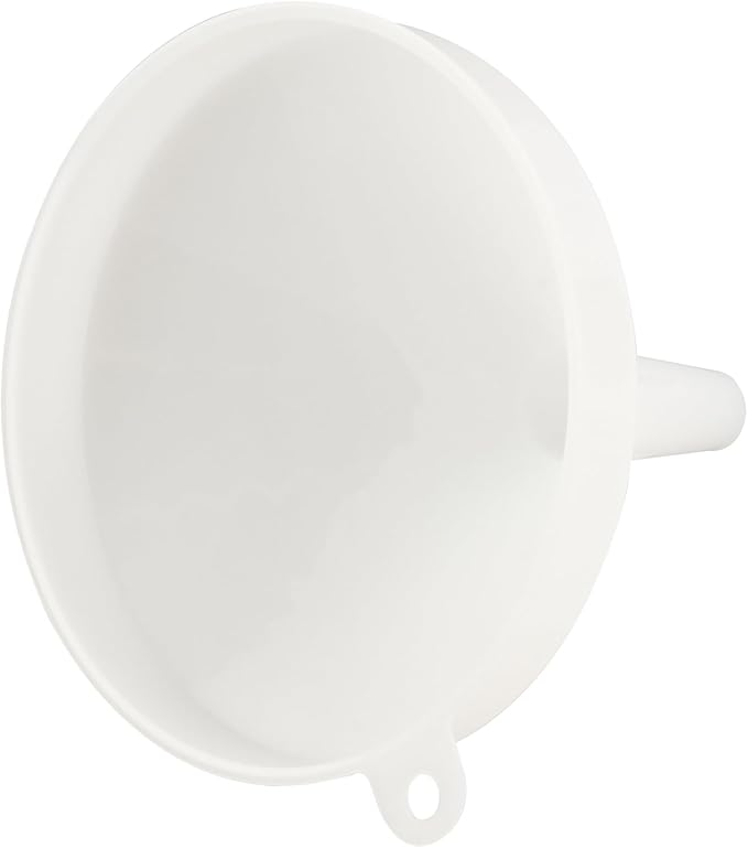 Restaurantware-Met Lux 16-ounce Plastic Funnel, 1 Plastic Funnel - Precise Spout, White Pouring Tool, Wide Spout, For Transferring Ingredients
