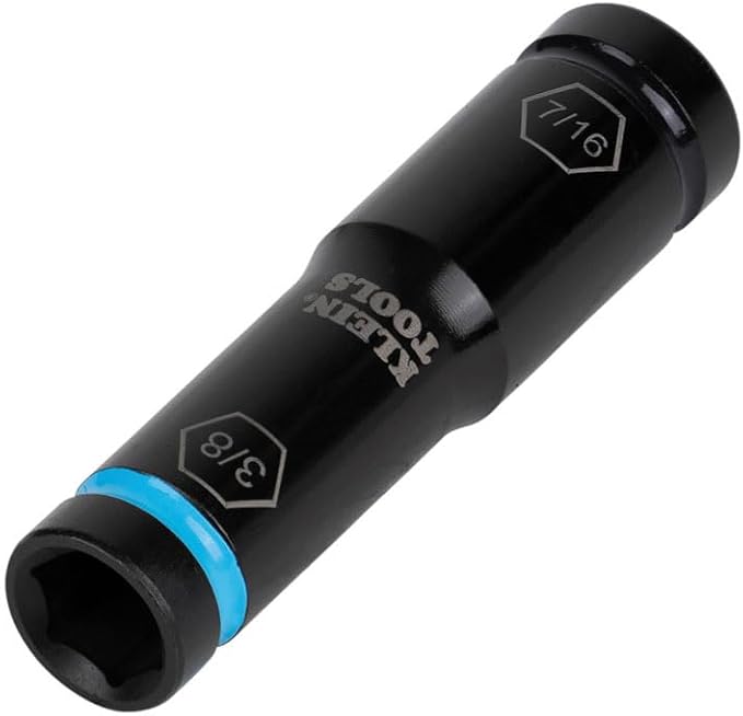 Klein Tools 66077 Impact Driver Flip Socket, 7/16- and 3/8-Inch Sizes, Use with Klein Tools Compact Impact Wrenches BAT20CW, BAT20CW1