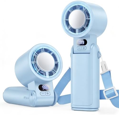 Portable Handheld Turbo Fan, 1-199 Speed Adjustable, Blue