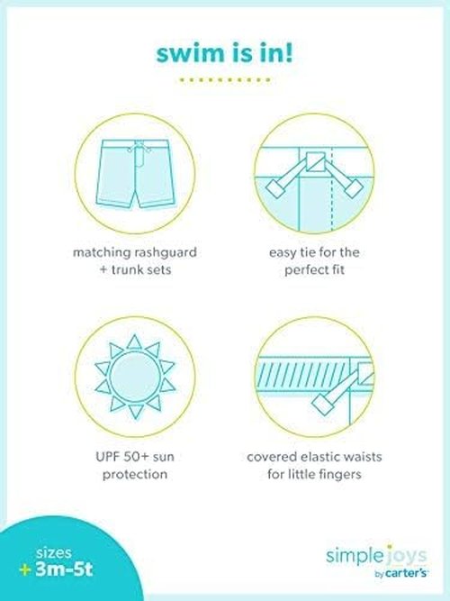 Carter's Baby Boys' Swimsuit Set - Trunk & Rashguard for Sun Protection | Comfortable Fit