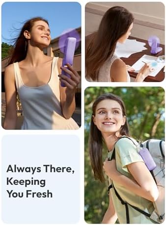 Aecooly Slim Portable Fan, Thin Handheld Fan, USB Rechargeable