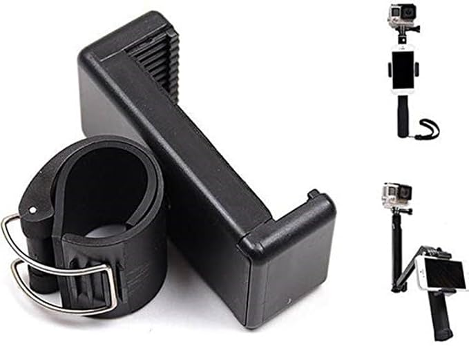 2 Pack Selfie Stick Mount Phone Holder Clip Clamp Pole Phone Mount