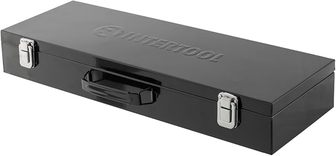 INTERTOOL 3/4-inch Drive Metric Jumbo Socket Set, 19-50 mm, 21-Piece, Quick Release Ratchet, Extensions, Sliding Bar, Metal Case, Remove Lug Nuts, Cars, Trucks, RVs, Heavy Duty Vehicles, ET08-8321