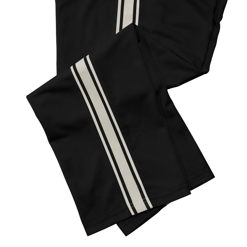 Quskc Men's Baggy Sweatpants Straight Leg Open Bottom Joggers Casual Lightweight Athletic Pants with Pockets Black