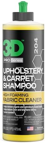 3D Upholstery & Carpet Shampoo - High Foam Stain Remover & Odor Eliminator Shampoo 16oz.