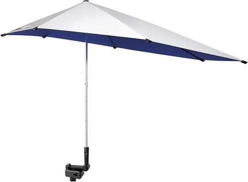G4Free Height Adjustable Umbrella - UPF 50+ Protection for Beach Chairs, Golf Carts, & More | Blue