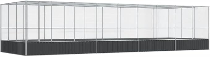 Steel Aviary with Extension, Large Bird Cage with Lockable Door, Aviary Spacious and Versatile Cage Ideal for Parakeets, Parrots, Lovebirds, Cockatiels, Pigeons, 366.9"x120.9"x83.5",-288