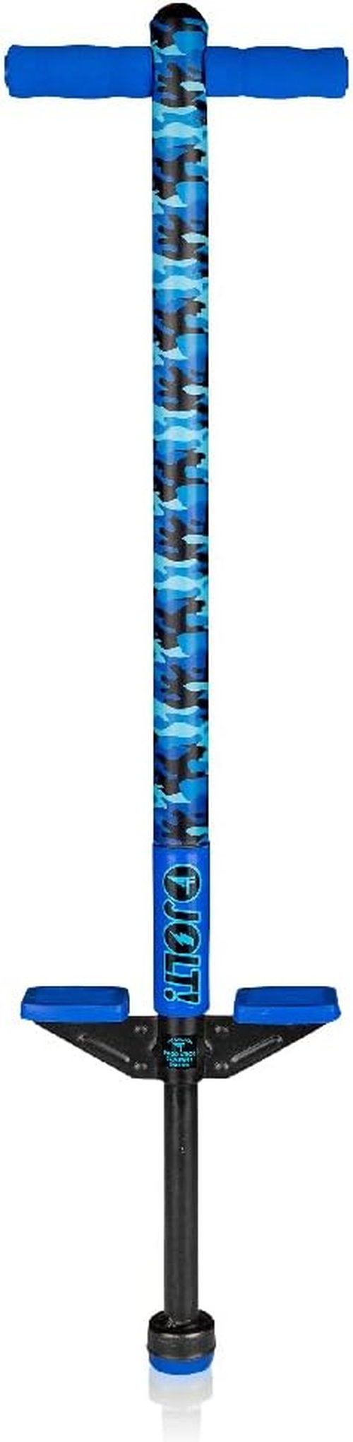 Flybar Pogo Stick for Kids - Easy Grip Foam Handles & Anti-Slip Foot Pegs | 40-80 lbs, Jolt Blue Camo