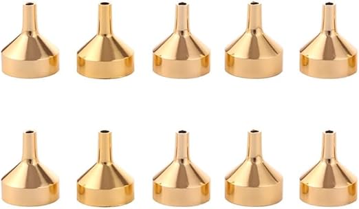 10Pcs Mini Metal Funnels Set, Mini Filling Funnel Liquid Refill Funnel for Transferring Essential Oils, Liquid, Perfume, Small Mini Funnels
