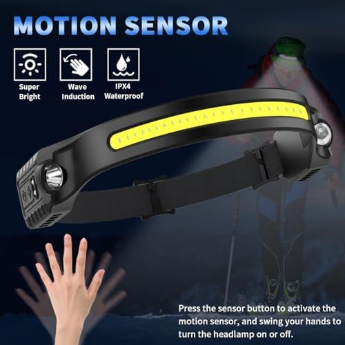 ZioeYiue Headlamp Rechargeable 5PCS, 230°Wide Beam LED Head Lamp for Adults