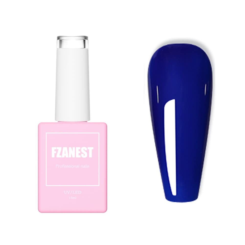 Fzanest Dark Gel Nail Polish,15Ml Navy Blue Color Soak Off Uv Led Gel Polish Nail Art Manicure Salon Diy Nail Design Decoration