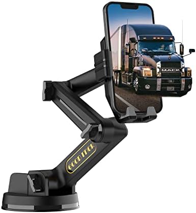WUITIN Truck Phone Holder Mount,Car Phone Holder,Dashboard Windshield Phone Holder 16.9 inch Long Arm,Super Suction Cup Compatible with Pickup Truck,Commercial Truck and All Phone