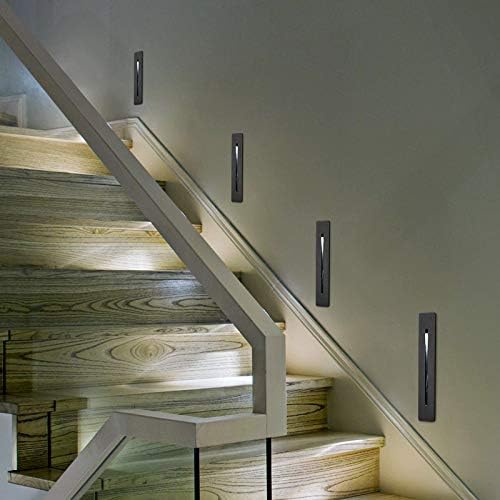 Modern 3W LED Wall Light Fixture Flush Mount Lamp Step Stair Lighting Hotel Corridor Black