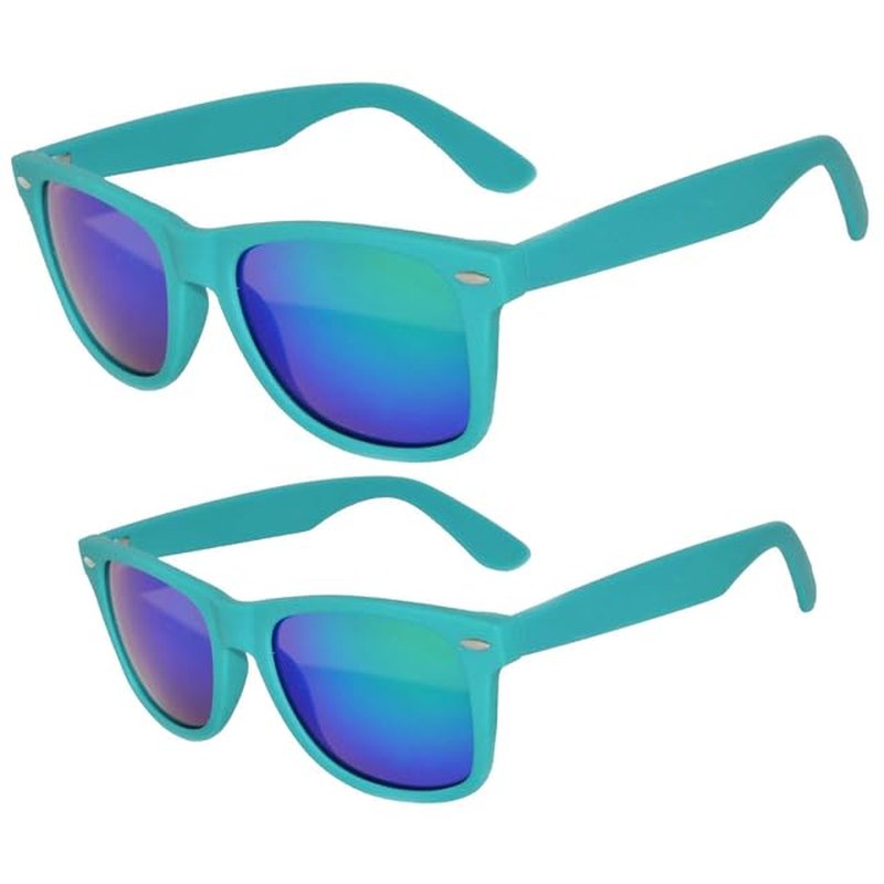 OWL Matching Family Sunglasses - UV400 Protection with Impact Resistant Polycarbonate Lenses - Lightweight Kids’ Polarized Matte Frame Mirror Glasses - Mommy & Me – Mother & Daughter - Turquoise