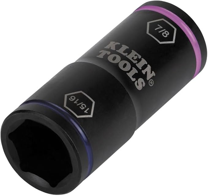 Klein Tools 66073 Impact Driver Flip Socket, 15/16- and 7/8-Inch Sizes, Use with Klein Tools Compact Impact Wrenches BAT20CW, BAT20CW1
