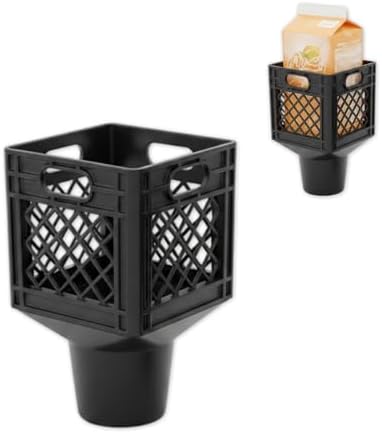 Half Gallon Car Cup Holder Expander - Classic Milk Crate Style Adapter for Square Cartons, Secure Anti-Spill Insert for Juice, Milk & Iced Coffee, Heavy Duty Interior Organizer for SUVs & Trucks