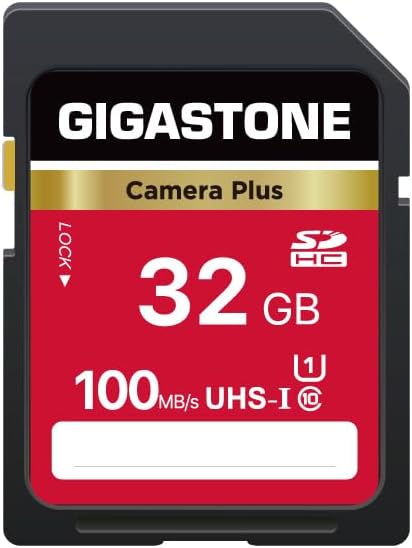 GIGASTONE 32GB SD Card, Camera Plus, UHS-I U1 Class 10 SDHC Memory Card Full HD