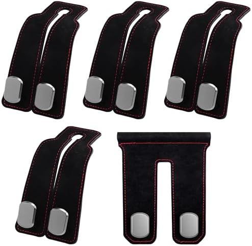 DF DUALFERV Car Purse Hook for Headrest, 5 Pack Suede