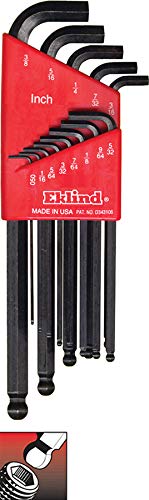 Eklind Tool 13113 Stubby-Ball-Hex-L Key allen wrench - 13pc set SAE Inch Sizes .050-3/8 Long series