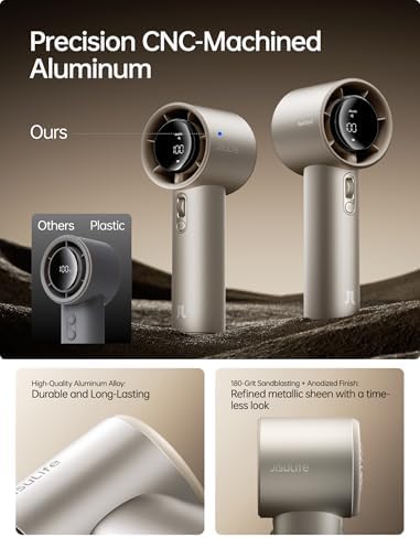 JISULIFE Handheld Fan Pro1S - Next-Gen Airflow: Up to 40H Runtime