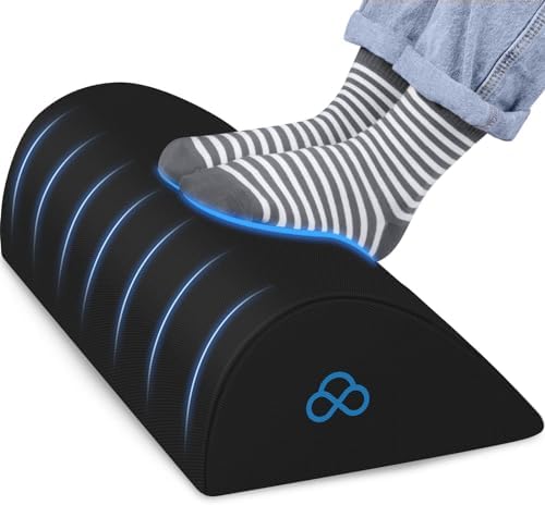 StepLively Foot Rest Ergonomic Pillow for Under Desk at Work, Anti-Fatigue Footrest Support Pillow for Fatigue &amp; Pain Relief, Comfortable for Office Chair, Car Seat &amp; Gaming Chair - Black
