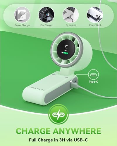 PlayHot Portable Handheld Turbo Fan, Travel Essentials, Gifts for Women/Men