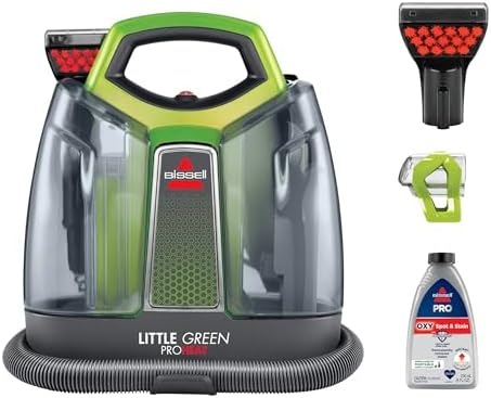 BISSELL Little Green Proheat Portable Deep Cleaner/Spot Cleaner and Car/Auto Detailer with self-Cleaning HydroRinse Tool for Carpet and Upholstery, 2513E