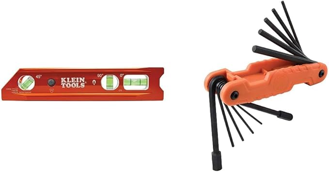 Klein Tools 935RBLT Level (9-Inch) and 70550 Hex Wrench Key Set