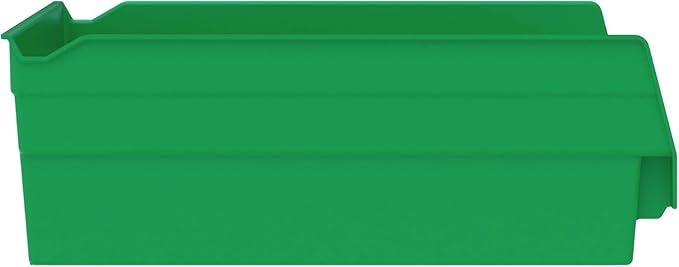 Akro-Mils 30170 Plastic Shelf Bins, Heavy Duty Storage Bins for Garage, Closet, and Drawer Organization, 12" x 11" x 4", Green, 12-Pack