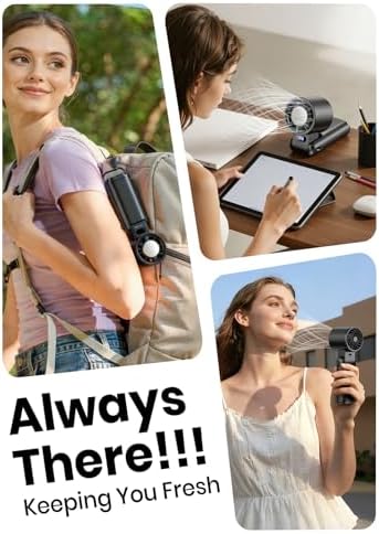 Portable Handheld Turbo Fan, 1-199 Speed Adjustable, Black