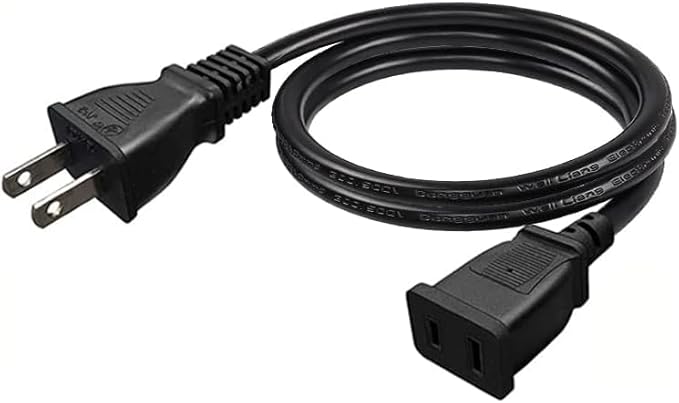 Toptekits (16.4ft/5m) USA Outlet Saver Power Extension Cord Cable 125V 10A 2-Prong 2 Outlets for NEMA 5-15P to NEMA 5-15R,Nice Extension (16.4ft/5m)