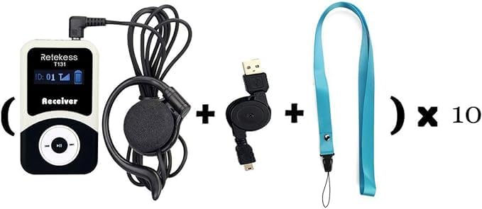 Retekess T131 Tour Guide Headsets, Assistive Listening Devices, Compatible