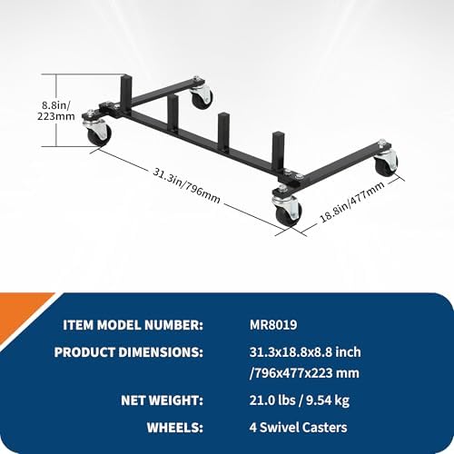 Car Dolly Storage Rack - Heavy Duty 4 Wheel Dolly Holder with 360° Swivel Casters, Universal Jack Stand Organizer for Garage Workshop Auto Repair Shop, Space Saving Tool Storage